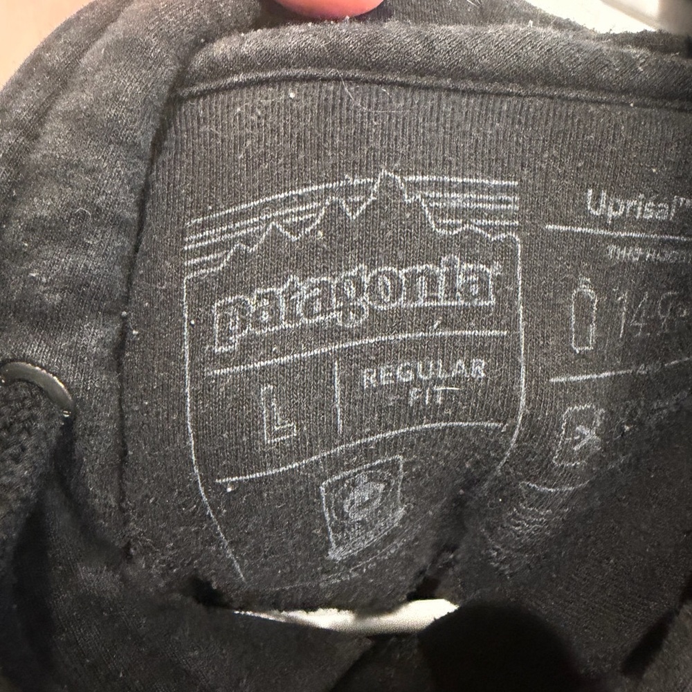 Patagonia Uprisal Hoody Hoodie Sweatshirt Mens Large Black Logo - Picture 5 of 6